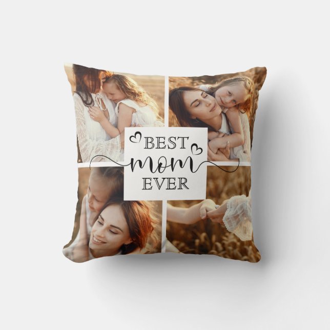 Cute Modern Bästa Mamma någonsin-Anpassningsbar Fo Kudde (Framsida)