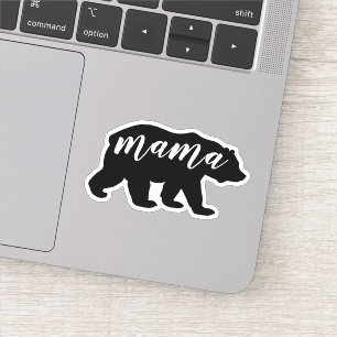 Cute Modern Black & White Mamma Bear Klistermärken