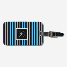 Cute Modern Blue and Black Stripe Brev