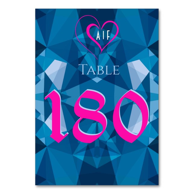 Cute Modern Blue Bröllop Bordsnummer (Baksidan)