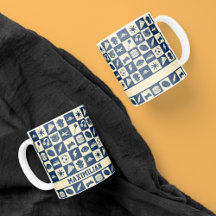 Cute Modern Blue Checkered Icons Mönster Boy's