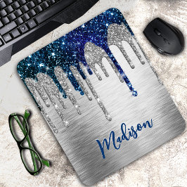 Cute modern Blue Glitter Drives monogram Musmatta