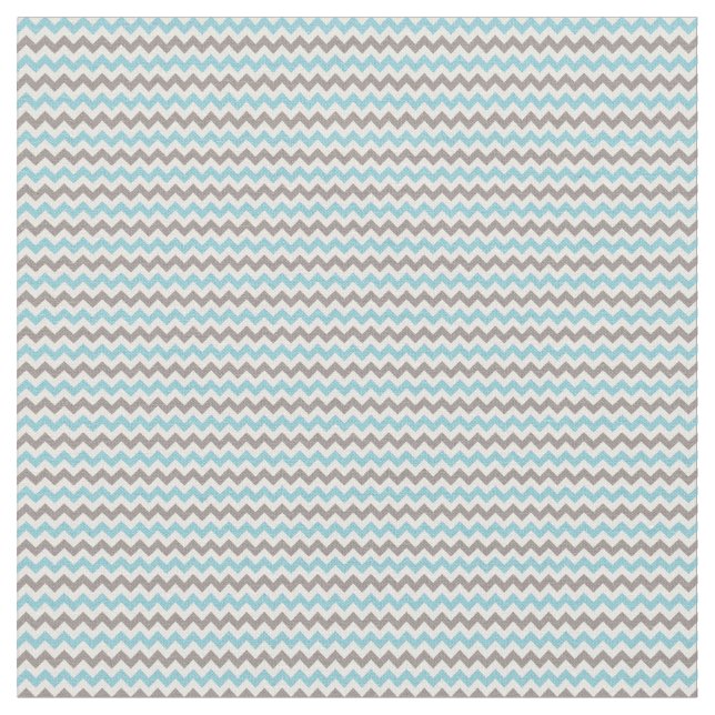 Cute Modern Blue Grått Chevron Tyg (Närbild)
