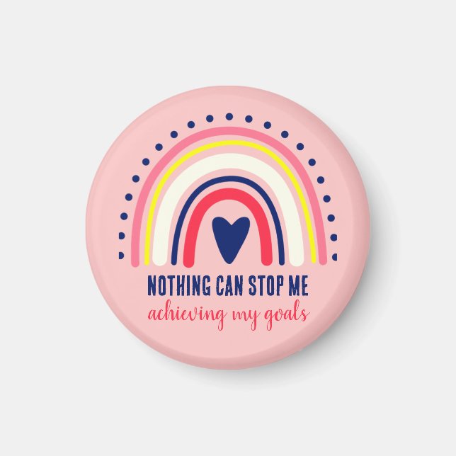 CUTE MODERN BOHO RAINBOW INSPIRATIONAL QUOTE MAGNET (Framsidan)