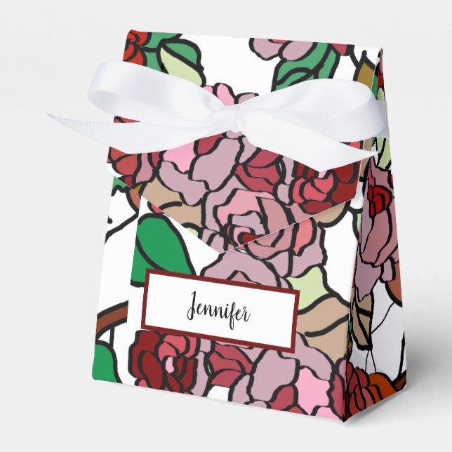 Cute Modern Bright Red Flowers Presentaskar (Framsidan Sidan)