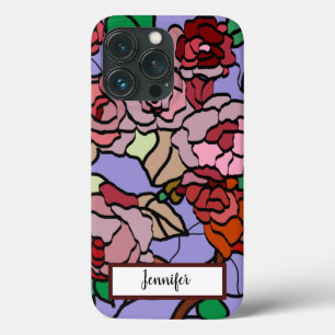 Cute Modern Bright Red Flowers Violet