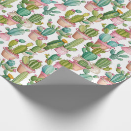 Cute Modern Cacti, mönstrad Presentpapper