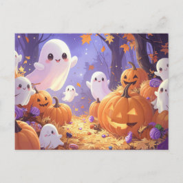 Cute Modern Catchy Lila Halloween Helg Vykort