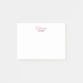 Cute Modern Chic Feminine Avslappnad Girly Rosa Sc Post-it Block