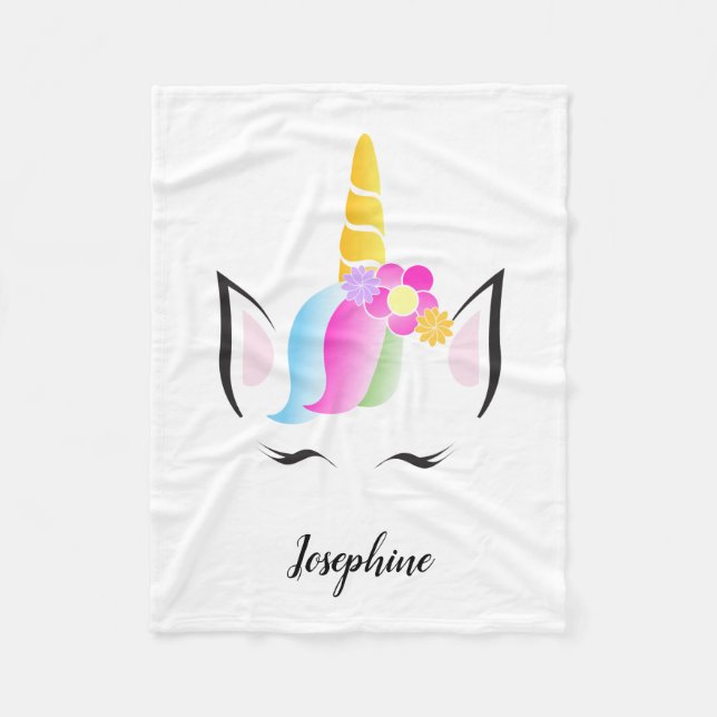 Cute Modern Chic personlig unicorn baby Fleecefilt (Framsidan)