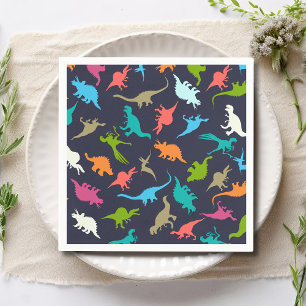 Cute Modern Colorful Roligt Dinosaur Kids Party Pappersservett
