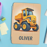 Cute Modern Construction Lastbil Personlig iPad Mini Skydd<br><div class="desc">Personlig gult,  söt modern konstruktion lastbil-pojkar ipad cover design</div>