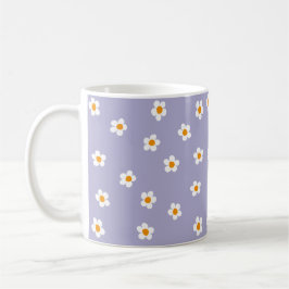 Cute Modern Daisy Mönster Lila  Kaffemugg