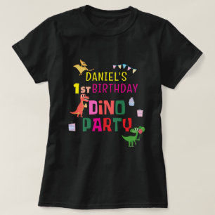 Cute Modern Dino Dinosaur-Barn Födelsedagsfest T Shirt