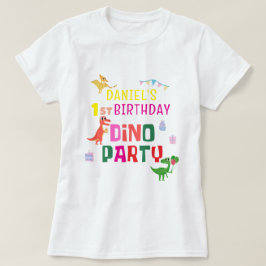 Cute Modern Dino Dinosaur-Barn Födelsedagsfest T Shirt