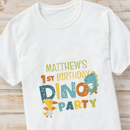 Cute Modern Dino Dinosaur-Barn Födelsedagsfest T Shirt