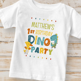 Cute Modern Dino Dinosaur-Barn Födelsedagsfest T Shirt