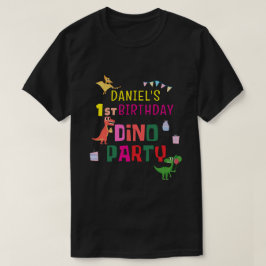 Cute Modern Dino Dinosaur-Barn Födelsedagsfest T Shirt