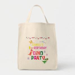Cute Modern Dino Dinosaur-Barn Födelsedagsfest Tygkasse