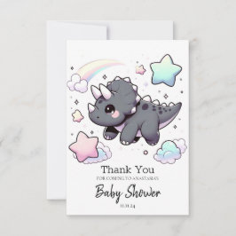 Cute Modern Dinosaur Baby Shower Tack Kort