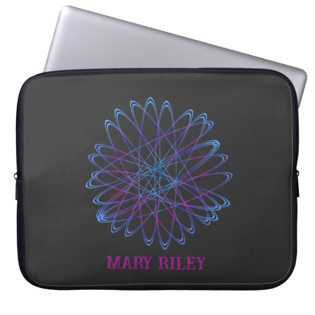Cute Modern ditt namn - färgat Laptop sleeve (Framsidan)