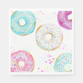 Cute Modern Donut-Födelsedagsfesten Papper Pappersservett