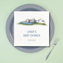 Cute Modern Elephant Boy Shower