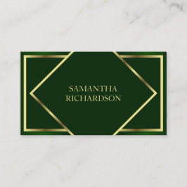 Cute Modern Emerald Grönt och Guld Professionell Visitkort