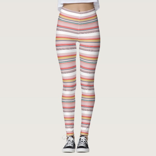 Cute modern färglös rand leggings (Framsida)