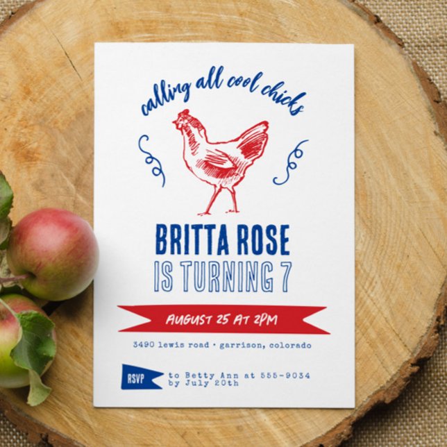 Cute Modern Farm Girl Födelsedagsfest Inbjudningar (Skapare uppladdad)