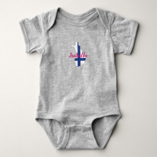 Cute Modern Finland Flagga karta Finlands tullnamn T Shirt