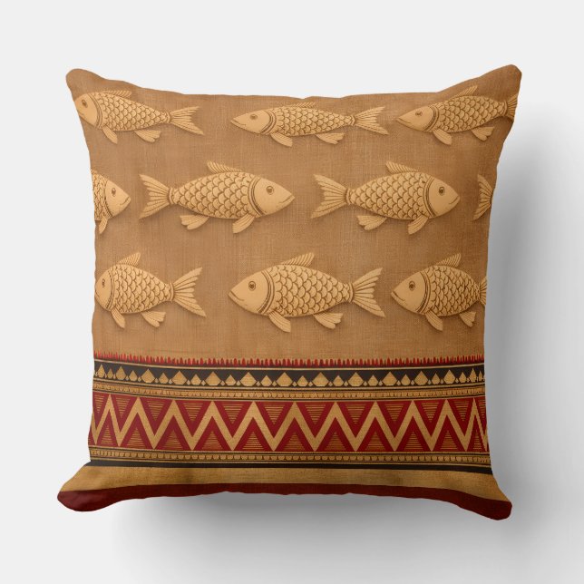 Cute Modern Fish Throw Pillow Kudde (Framsida)
