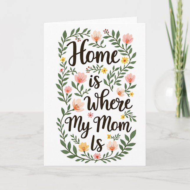 Cute Modern Floral Happy Mother's Day Tack Kort (Framsida)