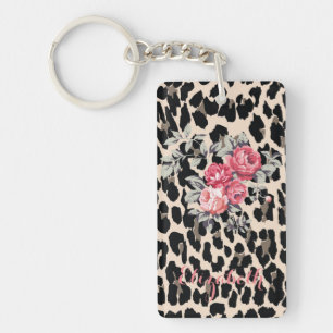 Cute Modern Flowers on Leopard Print Personlig