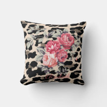 Cute Modern Flowers on Leopard Print Personlig