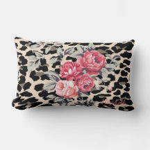 Cute Modern Flowers on Leopard Print Personlig