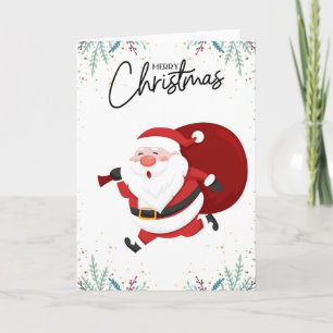 Cute Modern Funny Tecknad God jul Festive Kort