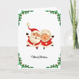 Cute Modern Funny Tecknad God jul Festive Kort