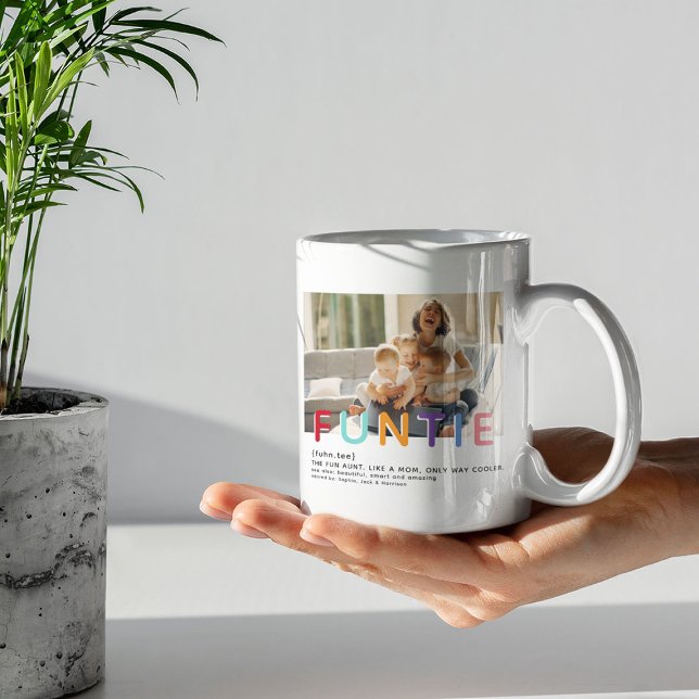 Cute Modern Funtie Tyopgraphy Photo Moster jul Kaffemugg (Skapare uppladdad)
