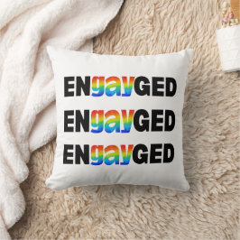 Cute Modern Gay pride enGAYged Typography Kudde