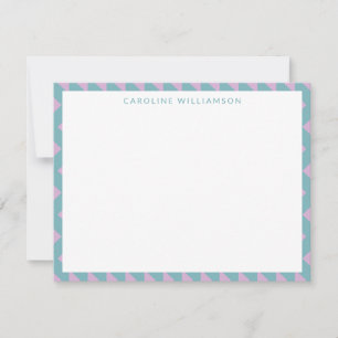 Cute Modern Geometric Pastel Blue-Personlig Anteckningskort