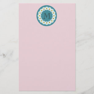 Cute modern gigantisk tecknad bin monogram brevpapper