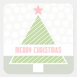 Cute Modern God jul Träd Fyrkantigt Klistermärke