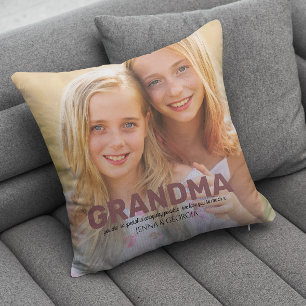 Cute modern Grandma-fotocitat dekorativ kudde