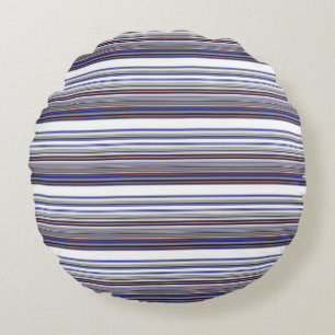 Cute modern grått blue rand rund kudde