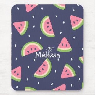 Cute Modern Grönt Rosa Watermelon Mönster Musmatta