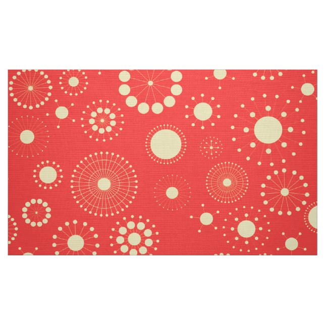 Cute Modern Gult & Coral Circles Tyg (Fat Quarter)