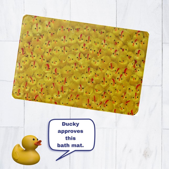 Cute Modern Gult Påsk Chick Mönster Vår Badrumsmatta (Add spring flare to your bathroom with this fun, yellow chick pattern bathmat!)
