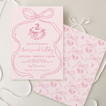 Cute Modern Hand plockade Bow Rosa Girl 20-årsdage