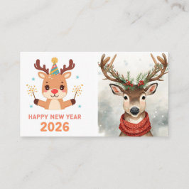 cute modern happy new year business card visitkort